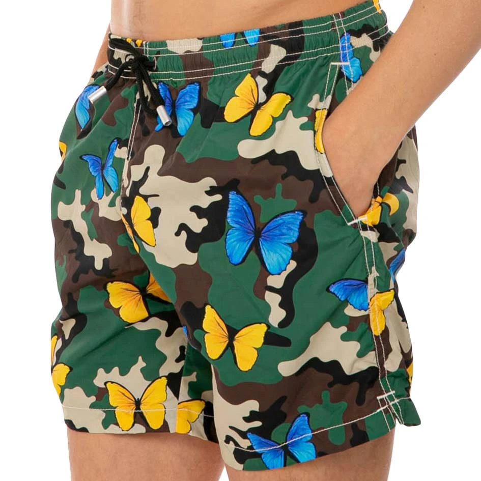 Light Fabric Man Swim Shorts Butterfly And Camouflage Print 6 Light Fabric Man Swim Shorts Butterfly And Camouflage Print - Image 4