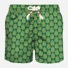 Light Fabric Man Swim Shorts Indian Print -Swimwear Family costume verde indian style uomo