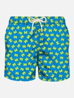 Light Fabric Man Swim Shorts Crabs Print