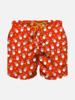 MC2 Saint Barth Boy Swim Shorts With Estathé Print| Estathé® Special Edition