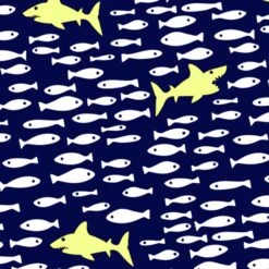 Boy Swim Shorts With Sharks And Fishes Print 7 Boy Swim Shorts With Sharks And Fishes Print -Swimwear Family fish in shark 2