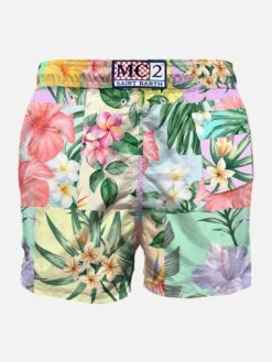 Patchflower Mid-length Swim Shorts 5 Patchflower Mid-length Swim Shorts -Swimwear Family flower 0000 back beachwear man patch flower color