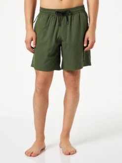 MC2 Saint Barth Man Military Green Comfort And Stretch Swim Shorts -Swimwear Family green comfort swimshorts man 1