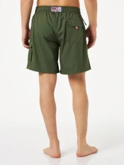 MC2 Saint Barth Man Military Green Comfort And Stretch Swim Shorts -Swimwear Family green comfort swimshorts man 2