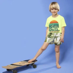 Tropical Print Boy Swim Shorts 7 Tropical Print Boy Swim Shorts -Swimwear Family jean retro jumbo leaves copia 1