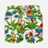 Boy Swim Shorts With Parrots Print -Swimwear Family maca01 jean bimbo2