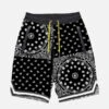 Bandanna Print Boy Swim Shorts Surf Style 2 Bandanna Print Boy Swim Shorts Surf Style -Swimwear Family malibu long swimshort surf boy bandana black 1