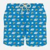 MC2 Saint Barth Man Light Fabric Swim Shorts With Newspaper And Croissant Print 1 MC2 Saint Barth Man Light Fabric Swim Shorts With Newspaper And Croissant Print -Swimwear Family man break news blue 1