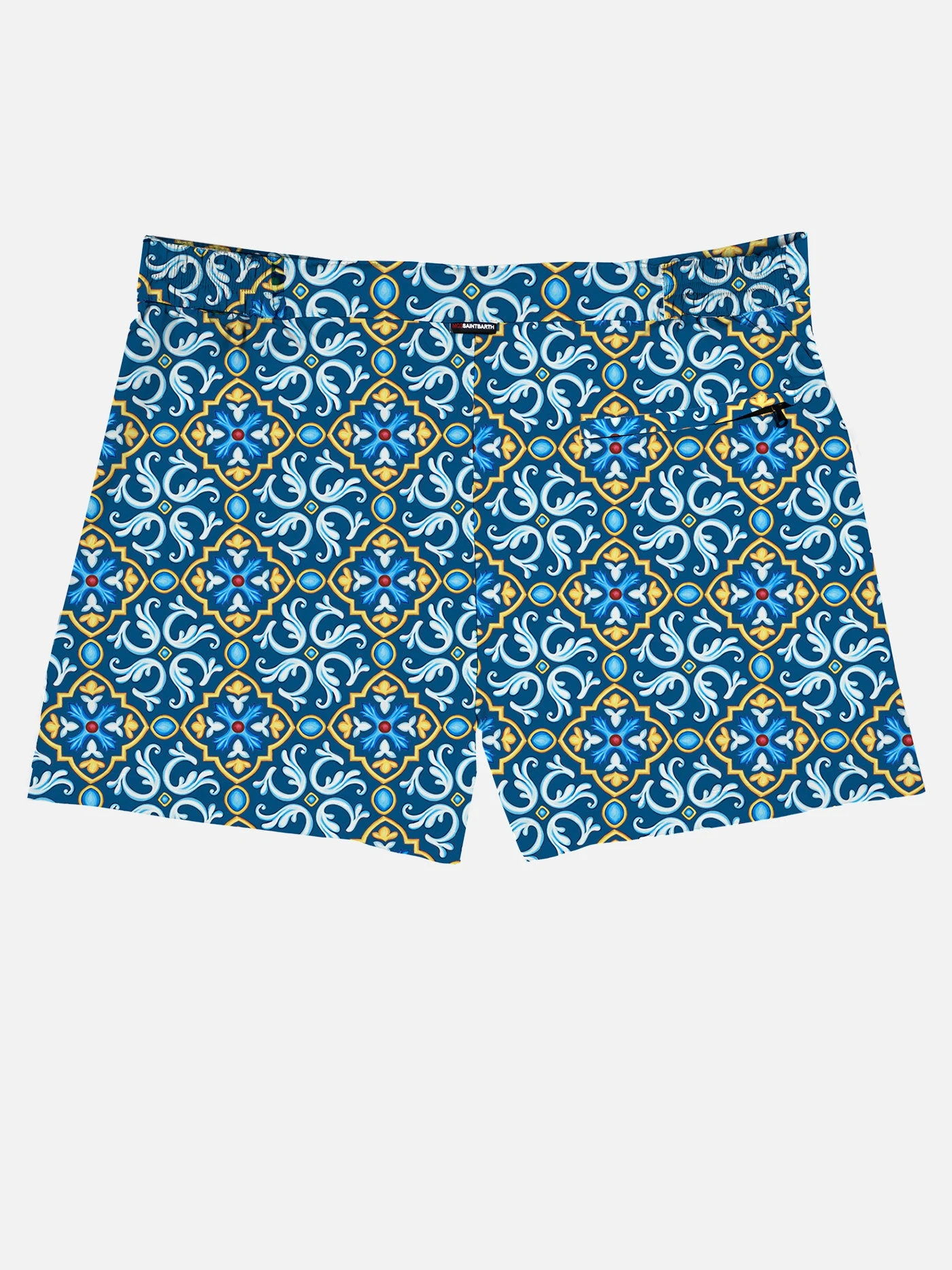 MC2 Saint Barth Man Swim Shorts With Maiolica Print 4 MC2 Saint Barth Man Swim Shorts With Maiolica Print - Image 2