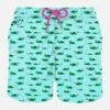 MC2 Saint Barth Man Light Fabric Swim Shorts With Swimmer Turtle Print