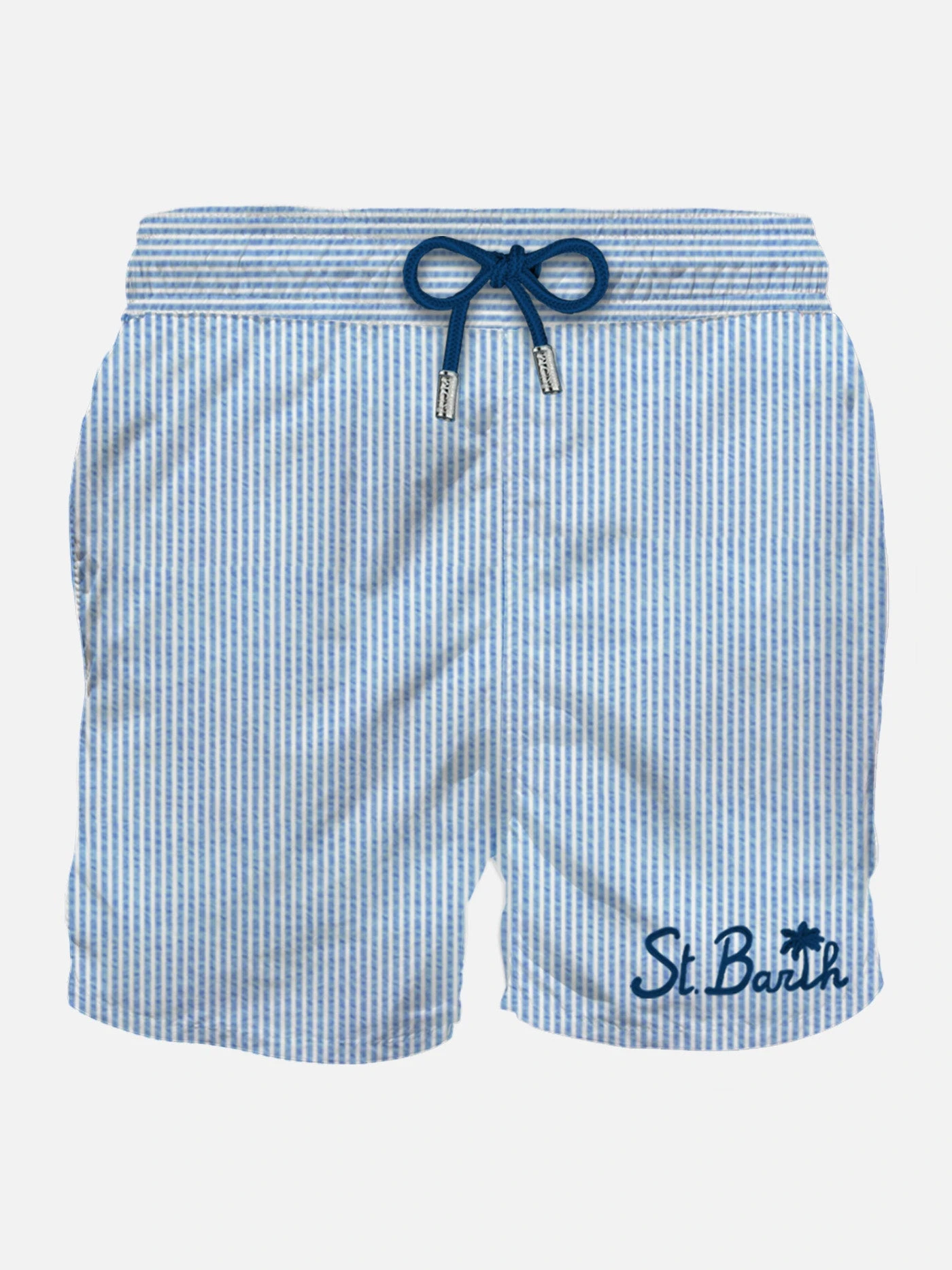 MC2 Saint Barth Man Seersucker Swim Shorts With Striped Print 3 MC2 Saint Barth Man Seersucker Swim Shorts With Striped Print