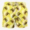 MC2 Saint Barth Man Classic Swim Shorts With Monkey Print -Swimwear Family man swimshort monkey yellow 1