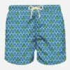 MC2 Saint Barth Man Light Fabric Swim Shorts With Boat Print -Swimwear Family man swimshorts anchors blue 1