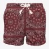 MC2 Saint Barth Man Swim Shorts With Burgundy Bandanna Print -Swimwear Family man swimshorts bandanna burgundy 1