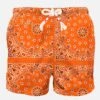 MC2 Saint Barth Man Swim Shorts With Orange Bandanna Print -Swimwear Family man swimshorts bandanna orange fluo