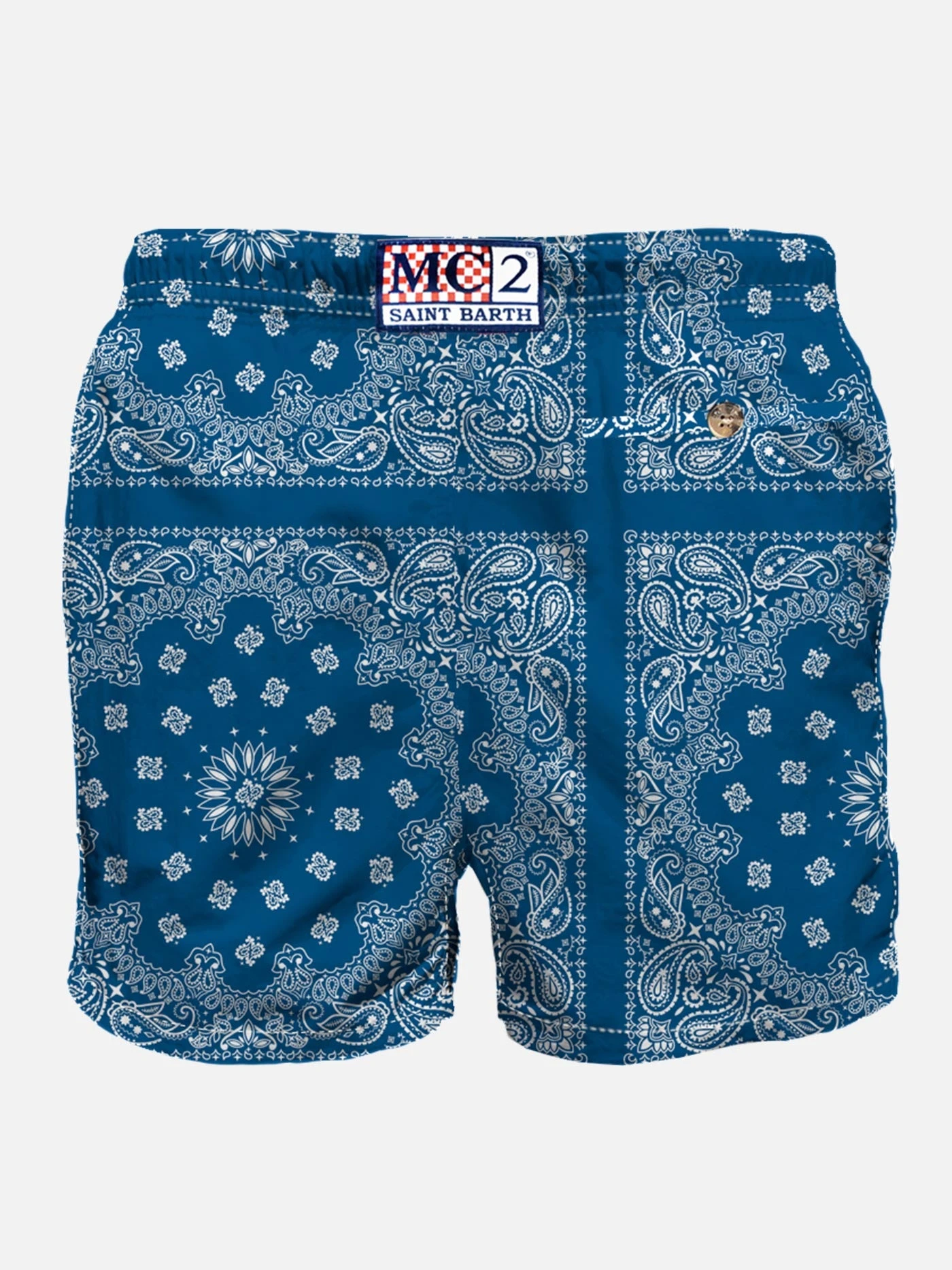 MC2 Saint Barth Man Swim Shorts With Blue Bandanna Print 4 MC2 Saint Barth Man Swim Shorts With Blue Bandanna Print - Image 2