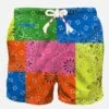 MC2 Saint Barth Man Swim Shorts With Bandanna Multicolor Print 1 MC2 Saint Barth Man Swim Shorts With Bandanna Multicolor Print -Swimwear Family man swimshorts bandanna round fluo