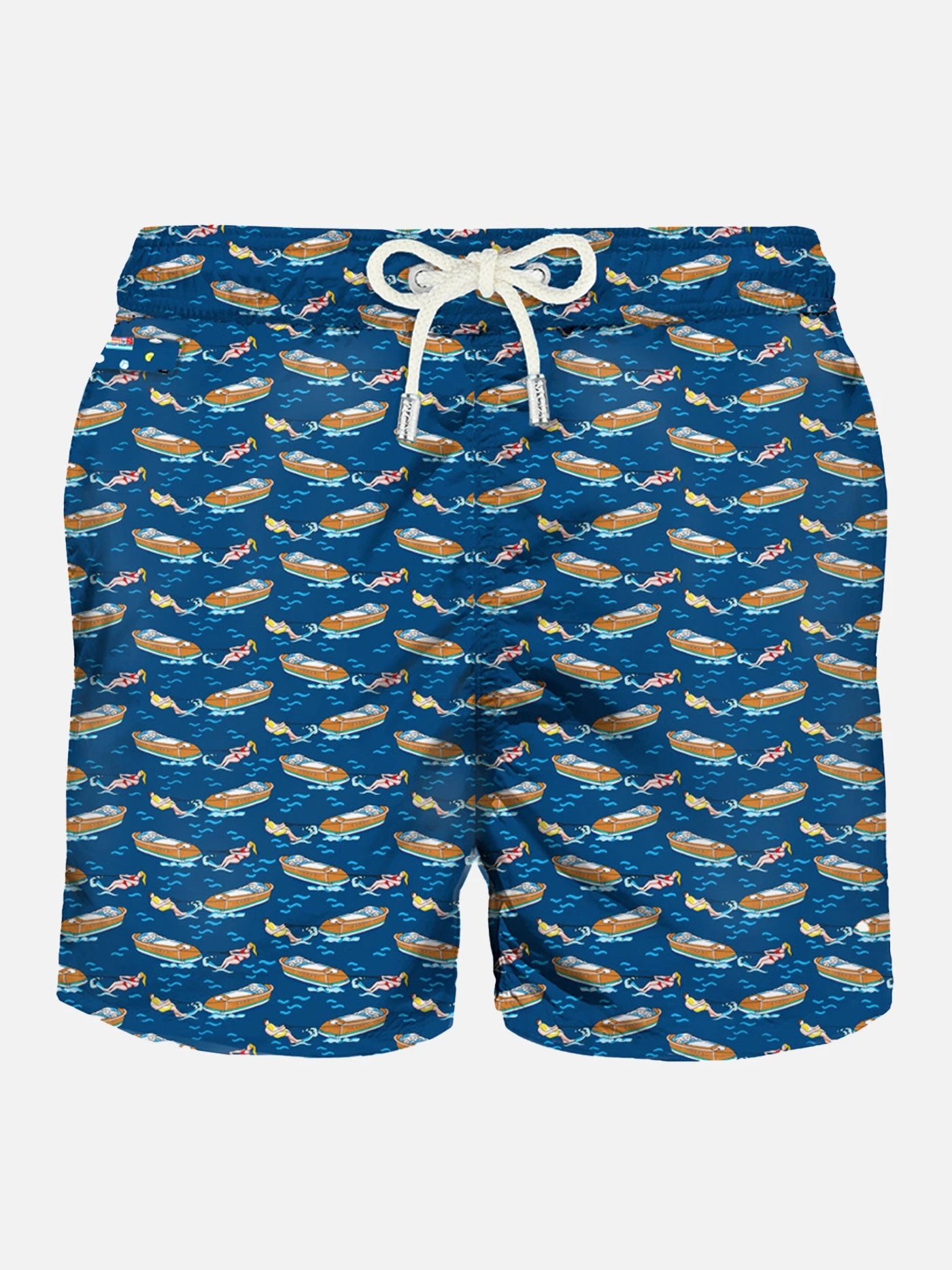 Light Fabric Swim Shorts With Boats Print 3 Light Fabric Swim Shorts With Boats Print