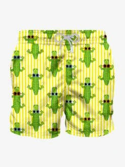Man Classic Swim Short Crocodile Print