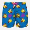 MC2 Saint Barth Man Light Fabric Swim Shorts With Crypto Ducky Print | CRYPTO PUPPETS® SPECIAL EDITION -Swimwear Family man swimshorts crypto blue2