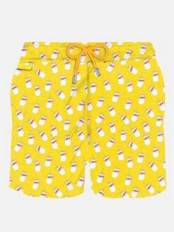 MC2 Saint Barth Man Light Fabric Swim Shorts With Estathé Print | ESTATHE'® SPECIAL EDITION