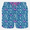 MC2 Saint Barth Man Light Fabric Swim Shorts With Fish And Sharks Print -Swimwear Family man swimshorts fish sharks 1