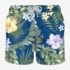 Light Fabric Man Swim Shorts Tropical Print -Swimwear Family man swimshorts flowers blue 1