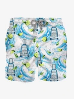 MC2 Saint Barth Man Classic Swim Shorts With Gin Mare Print| GIN MARE SPECIAL EDITION