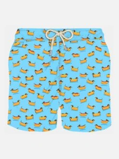MC2 Saint Barth Man Light Fabric Swim Shorts With Hot Dog Print
