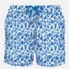 MC2 Saint Barth Man Light Fabric Swim Shorts With Blue Leaves Print -Swimwear Family man swimshorts leaves 1