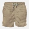 MC2 Saint Barth Beige Solid Color Man Swim Short -Swimwear Family man swimshorts linen beige