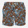 MC2 Saint Barth Brown Man Swim Short With Light Blue Paisley Print -Swimwear Family man swimshorts linen2 782c5697 e63f 478c b47a 7fcff47ec118