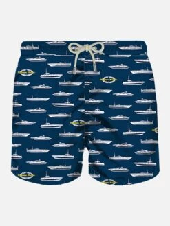 MC2 Saint Barth Man Light Fabric Swim Shorts With Magnum Marine Print | MAGNUM MARINE SPECIAL EDITION