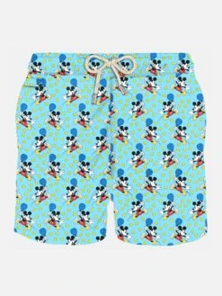 MC2 Saint Barth Man Light Fabric Swim Shorts With Padel Mickey Mouse Print | DISNEY© SPECIAL EDITION