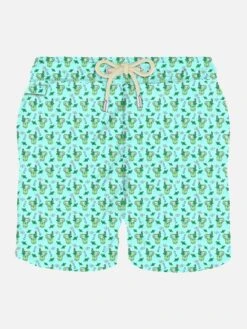 MC2 Saint Barth Man Light Fabric Swim Shorts With Mojito Print