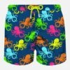 MC2 Saint Barth Man Light Fabric Swim Shorts With Octopus Print -Swimwear Family man swimshorts octopus blue2