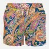 MC2 Saint Barth Man Light Fabric Swim Shorts With Multicolor Paisley Print -Swimwear Family man swimshorts paisley draw2