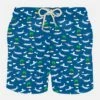 MC2 Saint Barth Man Light Fabric Swim Shorts With Plane And Island Print -Swimwear Family man swimshorts plane island1