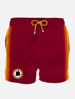 MC2 Saint Barth Man Classic Swim Shorts With AS ROMA Patch | AS ROMA SPECIAL EDITION