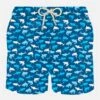 MC2 Saint Barth Man Light Fabric Swim Shorts With Multicolor Sharks Print -Swimwear Family man swimshorts sharks summer