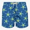 MC2 Saint Barth Man Light Fabric Swim Shorts With Marine Print -Swimwear Family man swimshorts star blue 1