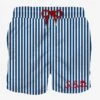 MC2 Saint Barth Man Classic Swim Shorts With White And Blue Stripes -Swimwear Family man swimshorts striped print 1