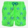 MC2 Saint Barth Man Classic Swim Shorts With Starfish Embroidery -Swimwear Family man swimshorts stripes green seastar 2