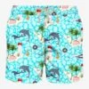 Man Light Fabric Swim Shorts With Sailing Boats Print 1 Man Light Fabric Swim Shorts With Sailing Boats Print -Swimwear Family man swimshorts summer saint barth 1