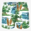 MC2 Saint Barth Mid-length Swim Shorts With Hawaiian Print -Swimwear Family man swimshorts surf print 1