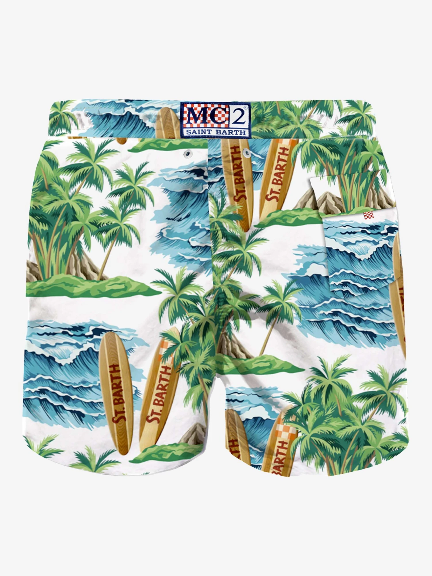MC2 Saint Barth Mid-length Swim Shorts With Hawaiian Print 4 MC2 Saint Barth Mid-length Swim Shorts With Hawaiian Print - Image 2