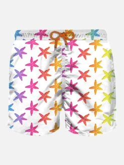MC2 Saint Barth Man Smooth Swim Shorts With Seastar Print