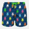 MC2 Saint Barth Man Light Fabric Swim Shorts With Multicolor Vespa Print | Vespa® Special Edition
