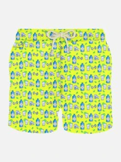 MC2 Saint Barth Man Light Fabric Swim Shorts With Gin And Gym Print | GIN MARE SPECIAL EDITION