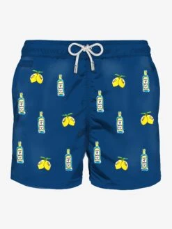 Man Light Fabric Swim Shorts With Gin Lemon Embroidery